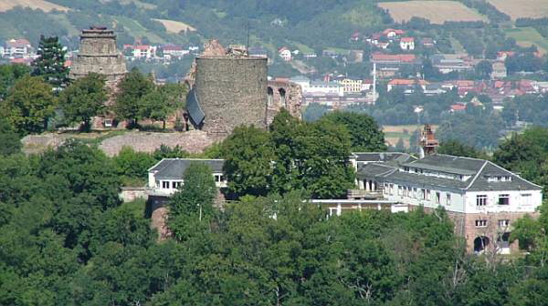 Rothenburg (alte und neue Ruine) vom Aussichtspunkt Brockenblick