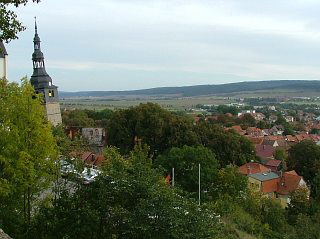 Blick vom Hausmannsturm über Bad Frankenhausen (mit Oberkirche)